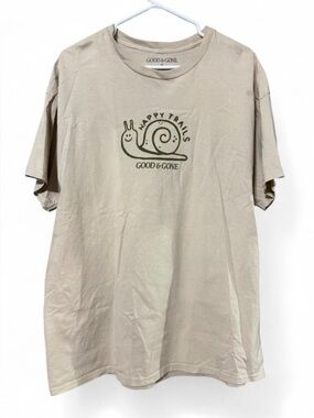 Men's 'Happy Trails' Beige Graphic Tee